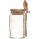 Porta Mantimentos 350ml Redondo com Colher e Tampa de Bambu Vidro